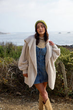 Touch of Heaven Faux Fur So Soft Plush Hooded Cardigan- Cream