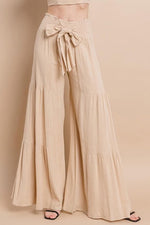 Dancing at Dusk Tie Waist Wide Leg Pant - Taupe