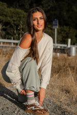 Fast Cars and Freedom Wide Leg Drawstring Pant - Sage