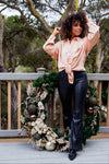 Peaches Cobbler Classic Satin Button- Creamy Peach