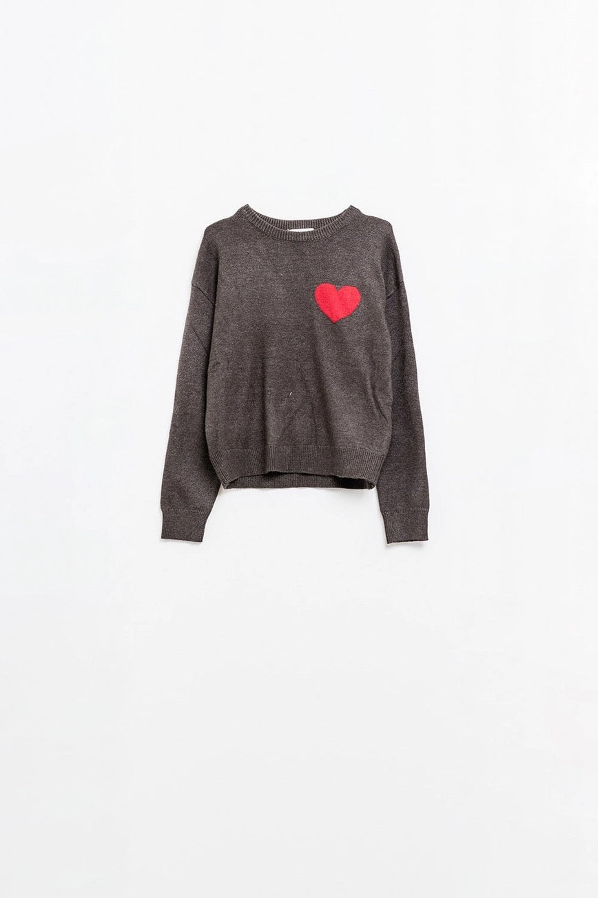Spread Love Everywhere Sweater- Gray (ONLINE ONLY!)