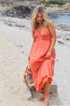 Tangerine Skies Strap Halter Maxi Dress - Burnt Orange