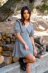 Call Me Cute Collared Detail Gingham Dress- Black/Cream