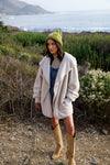 Touch of Heaven Faux Fur So Soft Plush Hooded Cardigan- Cream