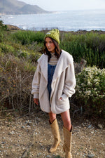 Touch of Heaven Faux Fur So Soft Plush Hooded Cardigan- Cream