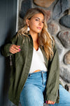 Alpine Drive Oversized Denim Shacket - Olive