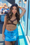 Risen Jeans Denim Skort- Light Wash
