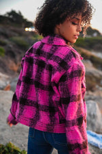 Pink Passion Cropped Coat - Pink & Black
