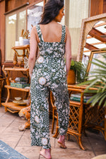 Leaping Lillies Floral Jumpsuit - Olive/Multi
