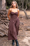 Rustic Romance Spaghetti Strap Dress- Chocolate