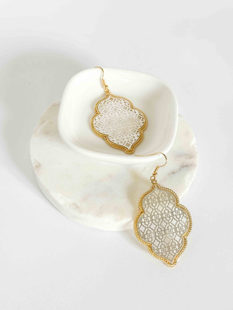 Salma Lattice Earrings-Siver