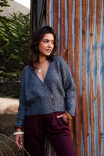 Slow Mornings Plush Modern Grandpa Cardigan- Speck Gray