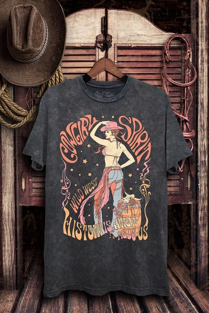 Cowgirl Spirit T-Shirt - Charcoal/Multi