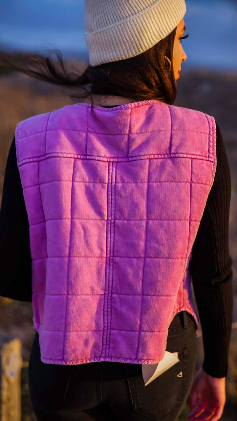 Loving Layers Quilted Vest- Vintage Plum