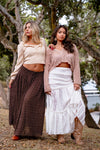 Stevie Lace Maxi Skirt- White