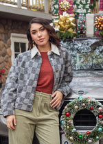 Simply the Best Checkered Button Up Shacket - Black/Light Grey