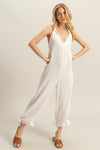 Easy Breezy Tie Halter Jumpsuit - White
