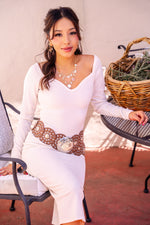 Skip a Beat Sweetheart Neck Textured Bodycon Dress - Ivory