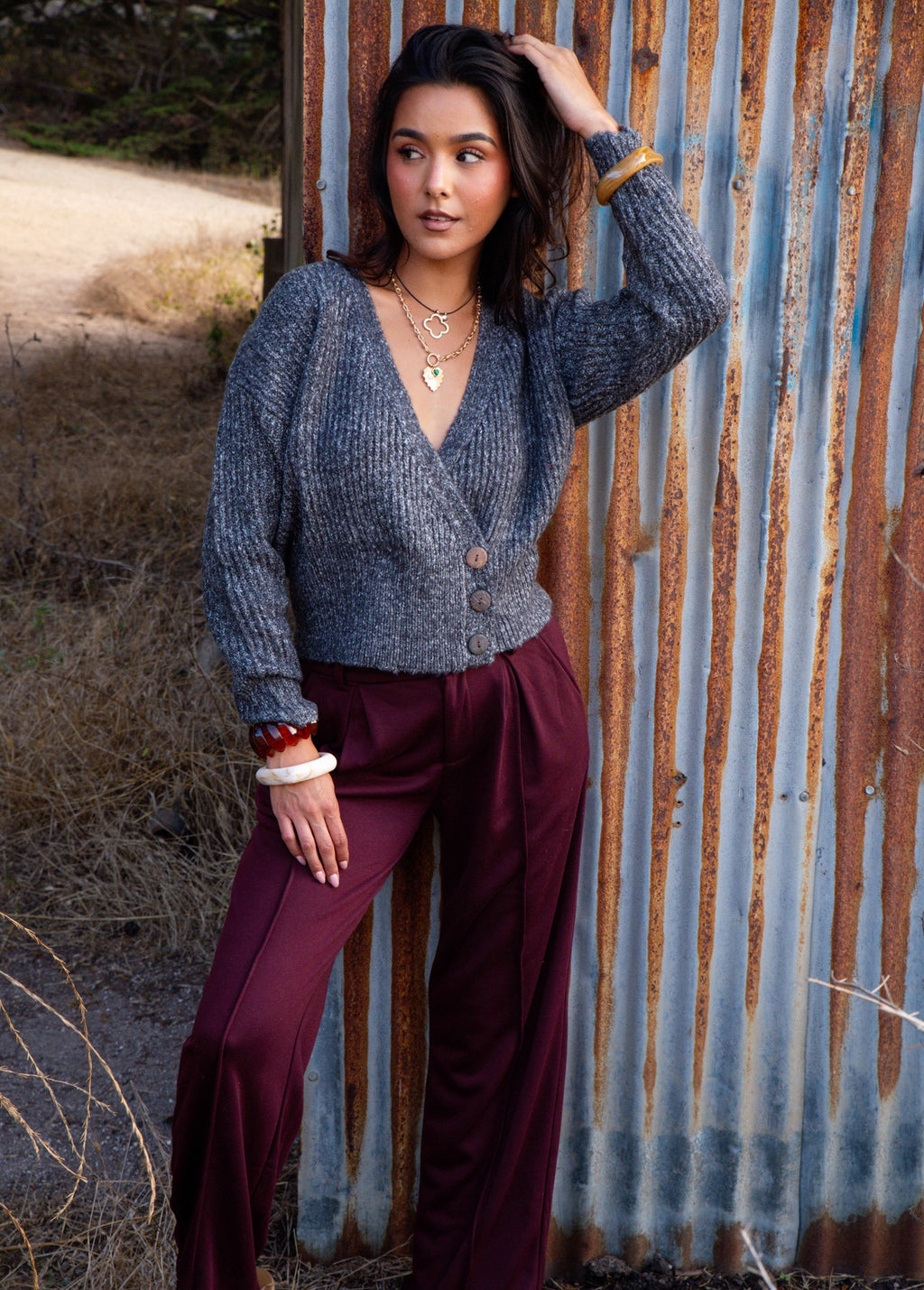 Slow Mornings Plush Modern Grandpa Cardigan- Speck Gray