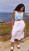 Ashlee Midi Skirt With Pockets - Ivory