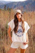 Golden State Lace Trim Sleeveless Hoodie/Shorts Set - Heather Gray