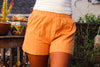 Tangy Twist Embroidery Detail Shorts - Tangerine