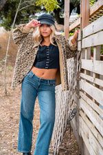 On The Prowl Oversized Animal Print Shacket - Beige