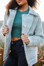 Plaid Coatigan - Cream/Olive