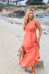 Tangerine Skies Strap Halter Maxi Dress - Burnt Orange