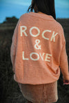 Rock and Love Plush V-Neck Sweater - Blushing Pink