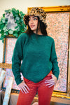 Pretty Pine Crew Neck Knit Sweater - Heather Pine