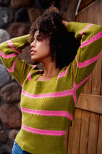 Holly and Berry Sweater - Olive/Pink