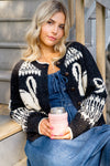 Soft Landing Swan Detail Knit Sweater - Black/Ivory