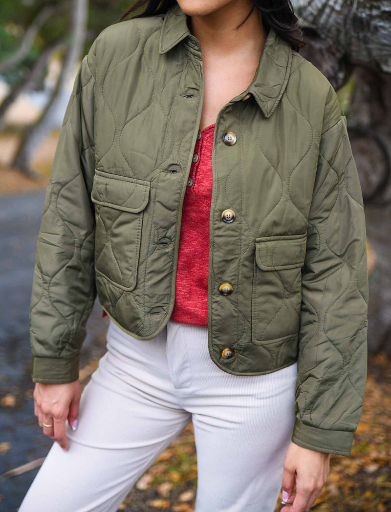 Pillow Soft Quilted Jacket - Olive