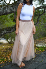 Bliss in the City Tulle Midi Skirt- Blush Pink