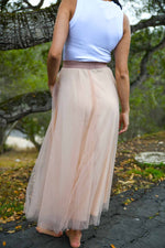 Bliss in the City Tulle Midi Skirt- Blush Pink