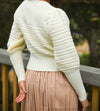 Cloud Soft Textured Cropped Sweater - Ivory