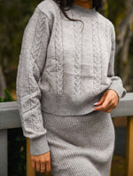 Dream A Little Dream Cable Knit Sweater - Gray