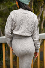 Dream A Little Dream Cable Knit Sweater - Gray