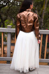 All That Shimmers Faux Leather Jacket - Metallic Bronze