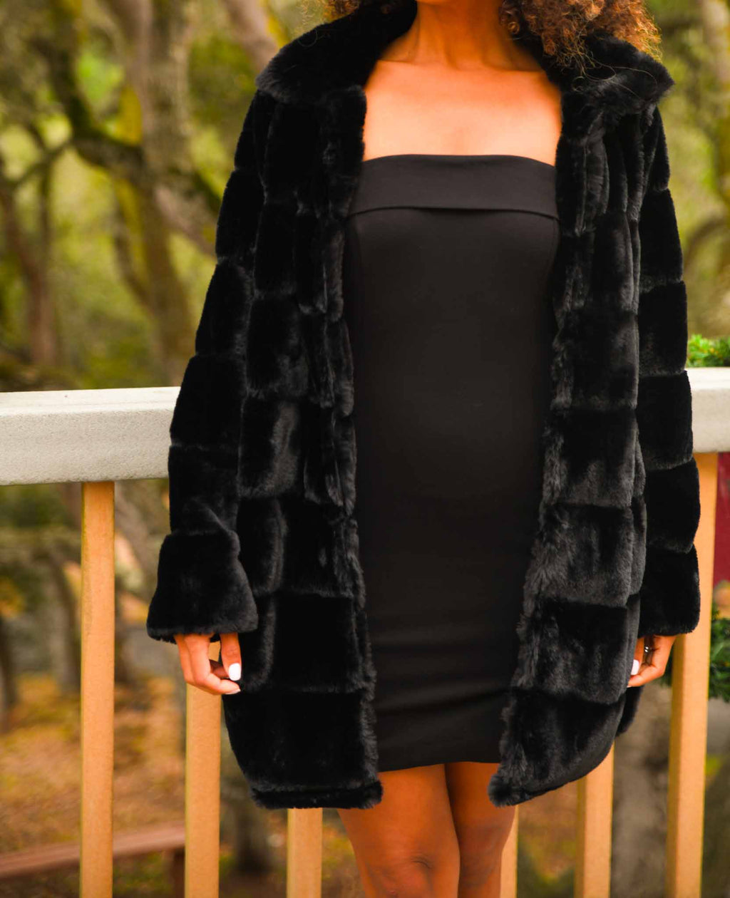 Forever Fabulous Faux Fur Coat -Black