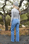 VERVET OLIVIA Wide Leg Denim - Solid Indigo