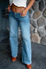 JBD No Waistband Straight Leg Denim Pants - Medium Wash