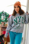 NYC Pullover Sweatshirt-Gray/Pine