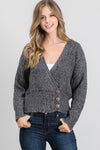 Slow Mornings Plush Modern Grandpa Cardigan- Speck Gray