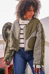 Evergreen Cropped Quilted Jacket- Olive