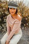 Sun Shines For You One Shoulder Top - Mocha