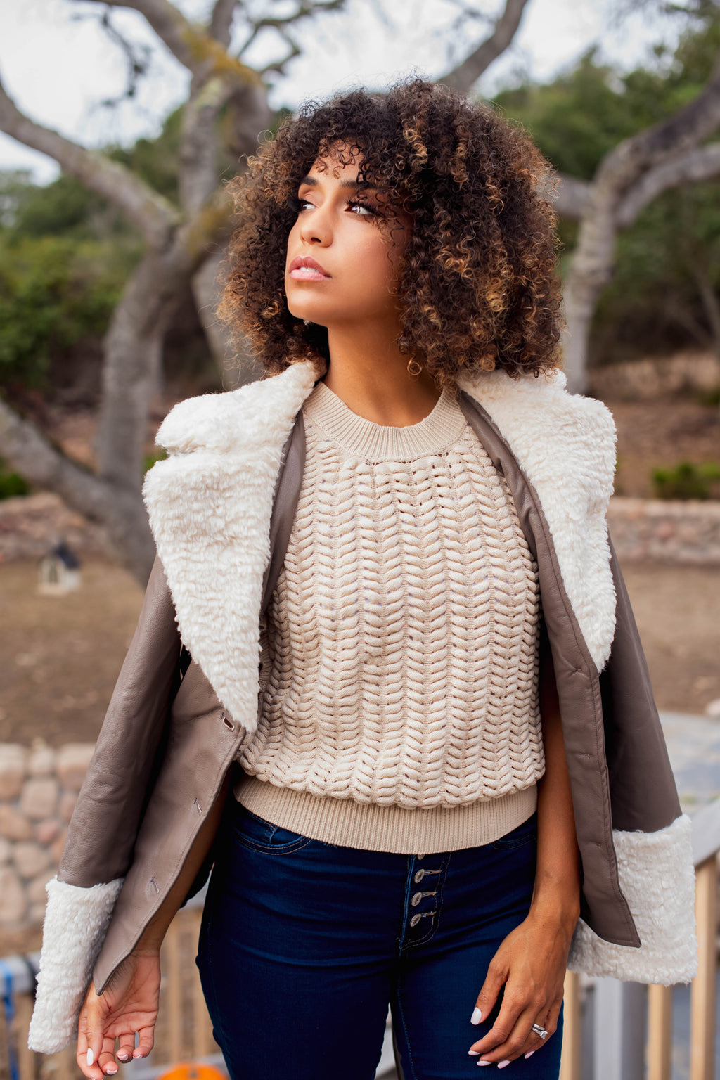 Sky’s the Limit Belted Aviator Jacket - Taupe