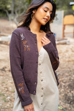 Forest Darling Embroidered Detail Knit Sweater - Chocolate
