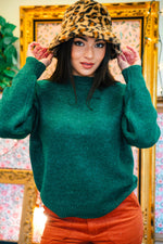 Pretty Pine Crew Neck Knit Sweater - Heather Pine